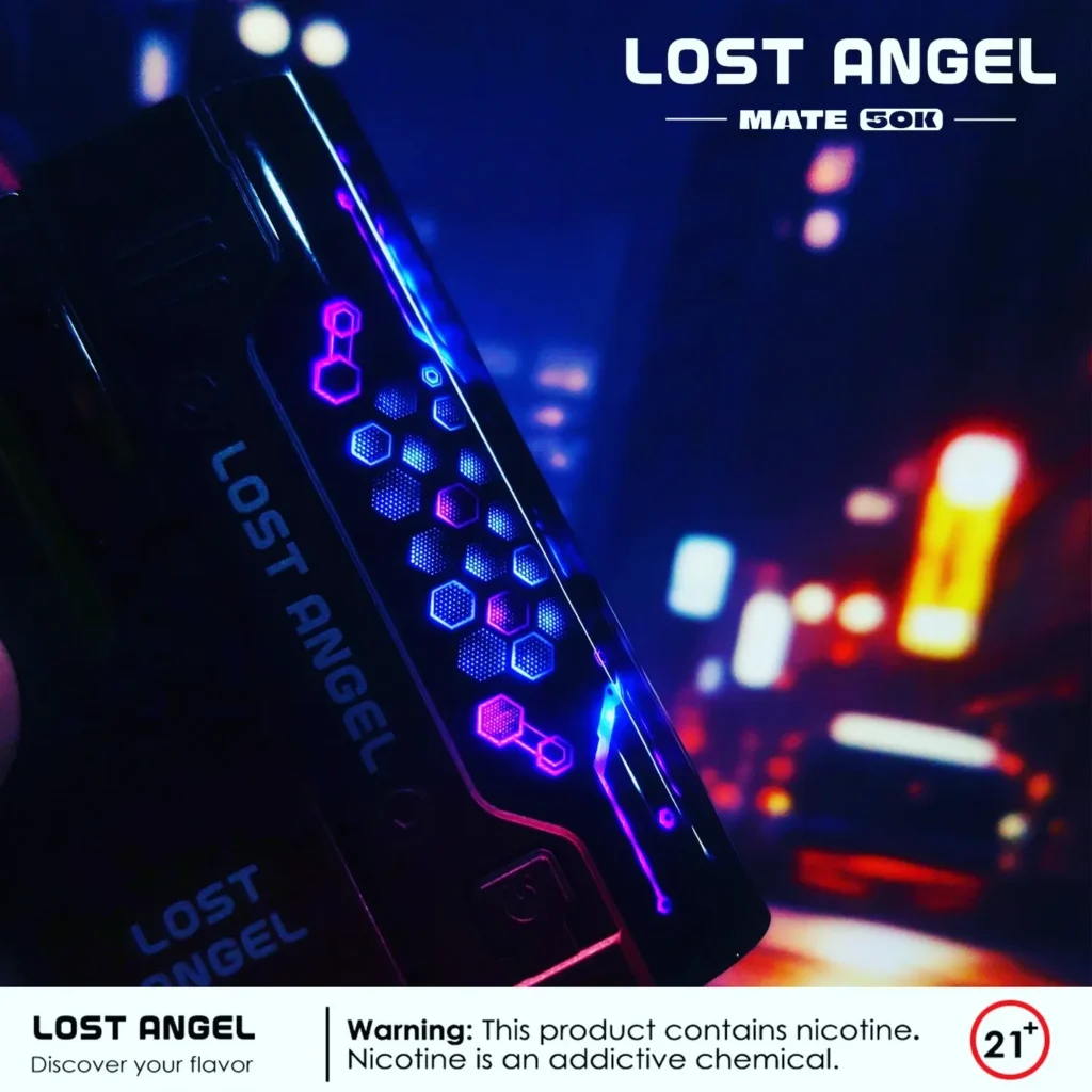 Vaping Lost Angel Sphere 35K at night with 360 degree screen display glowing